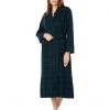 L.L.Bean Sleepwear Petite Scotch Plaid Flannel Robe Unlined Plaid