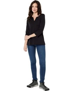 L.L.Bean Shirts & Tops Pima Tops Split-Neck Tunic 3/4 Sleeve -L.L.Bean Shop 61Ls 81a4qL. AC SR736920