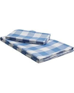 L.L.Bean Bedding Pima Percale 280TC Sheet Set Check Queen