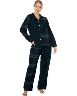 L.L.Bean Sleepwear Petite Scotch Plaid Flannel Pajamas Plaid