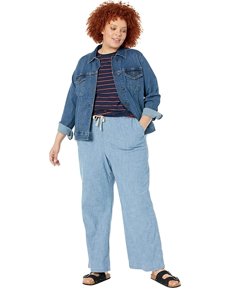 L.L.Bean Plus Size Lakewashed Pull-On Chambray Wide Leg Pants 4 L.L.Bean Plus Size Lakewashed Pull-On Chambray Wide Leg Pants - Image 4