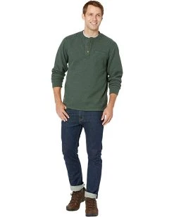 L.L.Bean Shirts & Tops Katahdin Iron Works Bonded Waffle Fleece Henley Slightly Fitted Regular -L.L.Bean Shop 714LI3T0J8L. AC SR736920