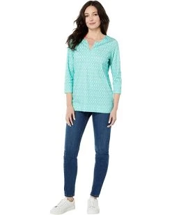 L.L.Bean Shirts & Tops Pima Tops Split-Neck Tunic 3/4 Sleeve Print 3 L.L.Bean Shirts & Tops Pima Tops Split-Neck Tunic 3/4 Sleeve Print -L.L.Bean Shop 71LQb0gBPGL. AC SR736920