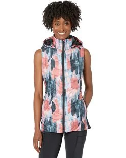 L.L.Bean Coats & Outerwear Petite PrimaLoft Packaway Long Vest Print