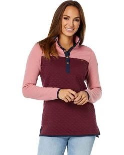 L.L.Bean Hoodies & Sweatshirts Quilted Sweatshirt Mock Neck Tunic Color-Block -L.L.Bean Shop 71UDLQxlNxL. AC SR736920