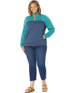 L.L.Bean Coats & Outerwear Plus Size Sweater Fleece Pullover Color-Block -L.L.Bean Shop 71keL73wETL. AC SR736920