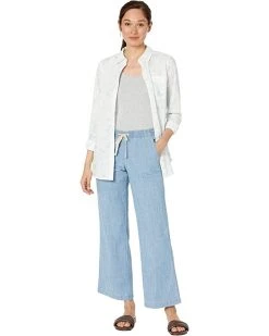 L.L.Bean Jeans Lakewashed Pull-On Chambray Wide Leg Pants -L.L.Bean Shop 71oWTAatxkL. AC SR736920