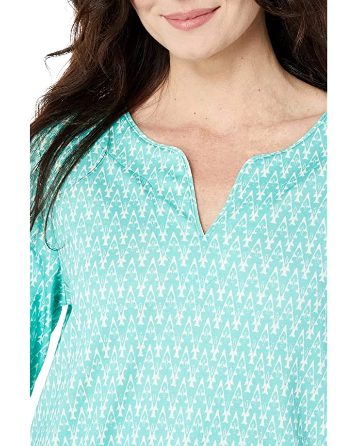 81-kT9wsbPL._AC_SR736920_.jpg L.L.Bean Shirts & Tops Pima Tops Split-Neck Tunic 3/4 Sleeve Print -L.L.Bean Shop 81 kT9wsbPL. AC SR736920