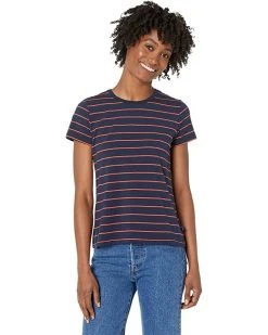 L.L.Bean Shirts & Tops Petite Soft Stretch Supima Tee Crew Neck Striped Short Sleeve