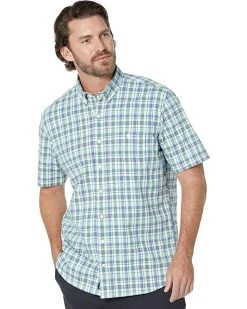 L.L.Bean Shirts & Tops Comfort Stretch Chambray Shirt Short Sleeve Traditional Fit Plaid - Tall