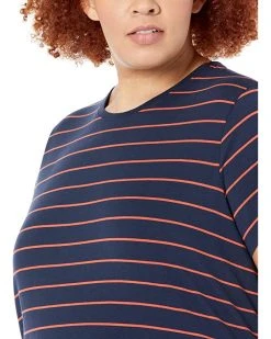L.L.Bean Shirts & Tops Plus Size Soft Stretch Supima Tee Crew Neck Striped Short Sleeve -L.L.Bean Shop 81Q Vl2L4FL. AC SR736920