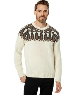 L.L.Bean Sweaters Classic Raggwool Crew Sweater Yoke Fair Isle