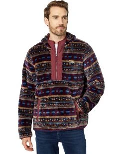 L.L.Bean Coats & Outerwear Hi-Pile Fleece Hooded Pullover Print Regular