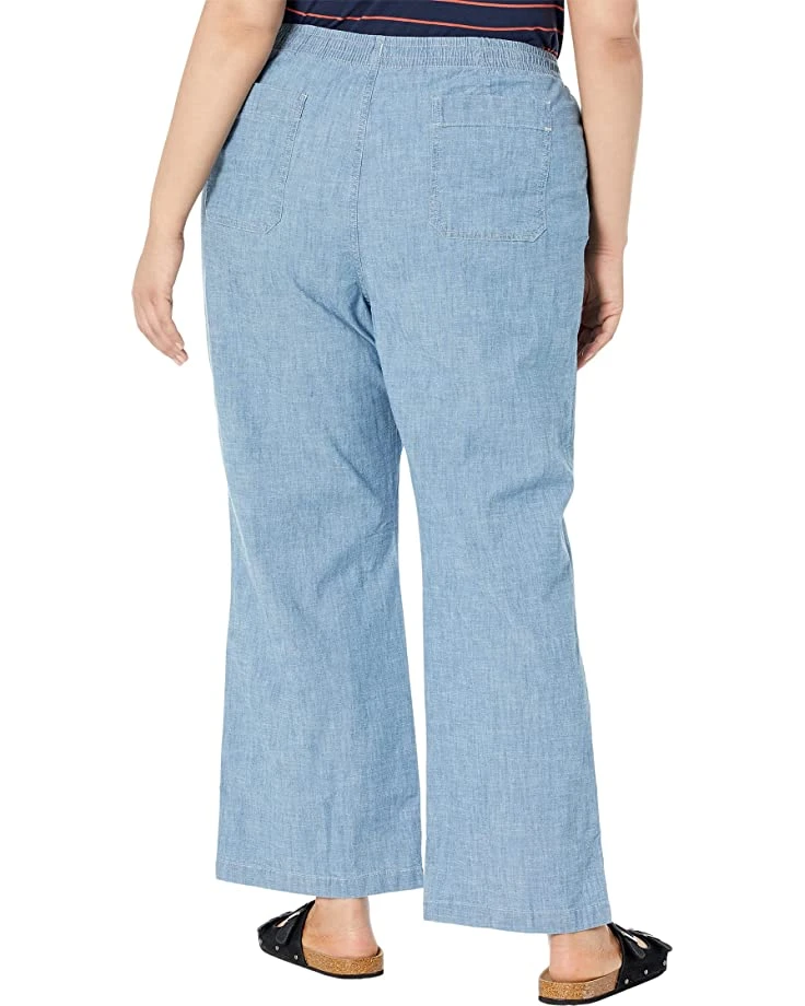 L.L.Bean Plus Size Lakewashed Pull-On Chambray Wide Leg Pants 2 L.L.Bean Plus Size Lakewashed Pull-On Chambray Wide Leg Pants - Image 2