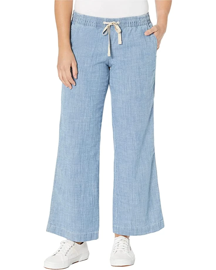 L.L.Bean Petite Lakewashed Pull-On Chambray Wide Leg Pants 1 L.L.Bean Petite Lakewashed Pull-On Chambray Wide Leg Pants