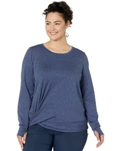 L.L.Bean Shirts & Tops Plus Size VentureSoft Twist Front Top Long Sleeve