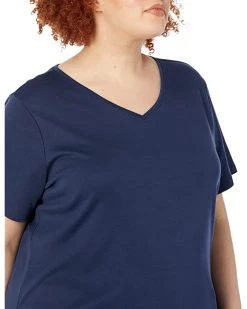L.L.Bean Shirts & Tops Plus Size Pima Tops Shaped V-Neck Short Sleeve Tee -L.L.Bean Shop 81xYeZdNX0L. AC SR736920